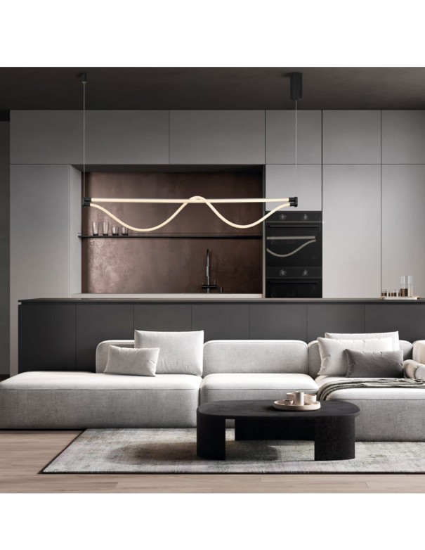 Fugaz Lámpara Alargada Led Negro Mantra