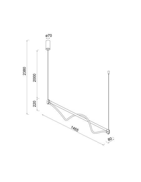 Fugaz Lámpara Lineal Led Oro Mantra