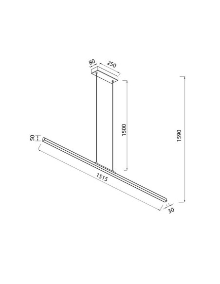 Lineal Lámpara XL Blanco Arenado de Mantra