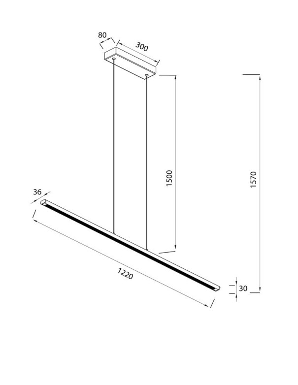 Lineal Negro Arenado Luminaria Led...