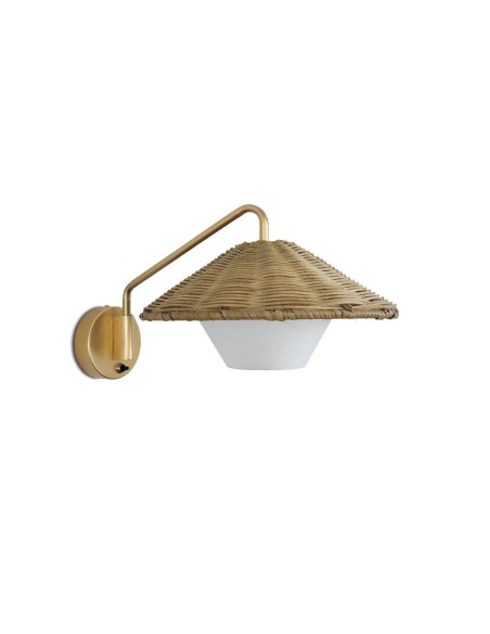 Aplique de pared articulado ratán