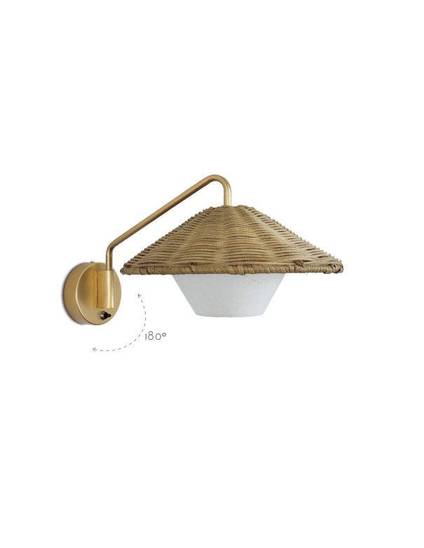 Aplique Ratán Articulado con Interruptor