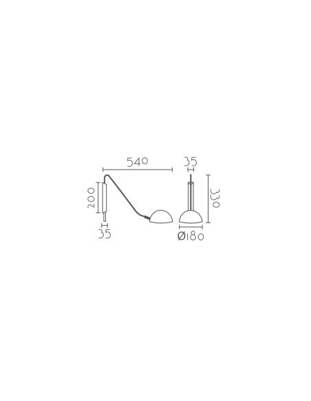 Aplique Brazo Alargado Madera y Metal Blanco