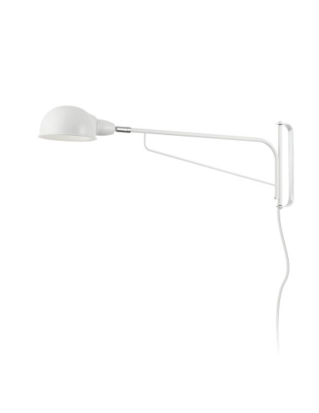 Aplique de pared largo blanco