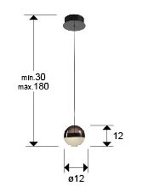 Orbes Lámpara Schuller Cromo Negro 12 CM