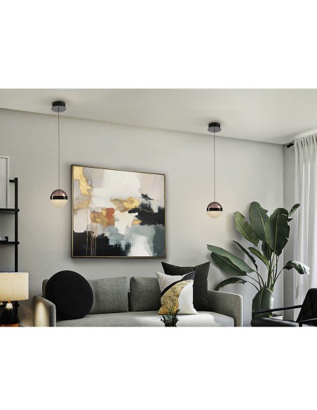 Lámpara Orbes cromo negro económica