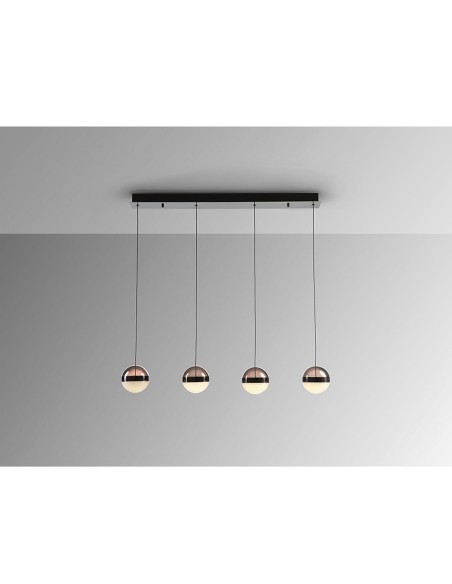 Orbes Lámpara Lineal 4 Luces Negro Schuller