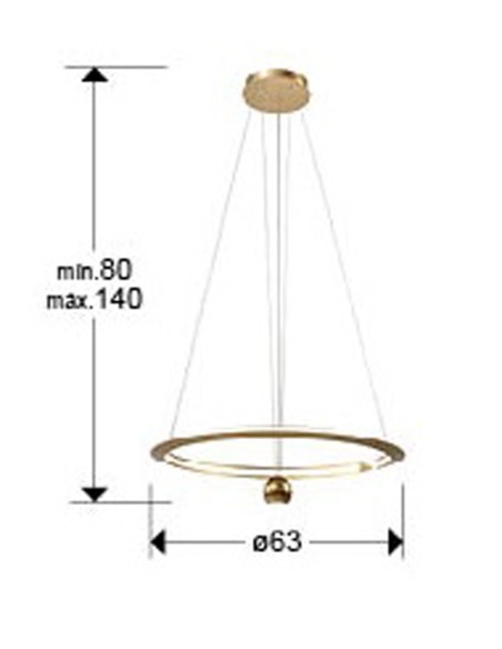 Orane Lámpara Dorada Schuller 60 cm