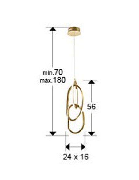Nexo Lámpara Schuller 3 Luces Oro