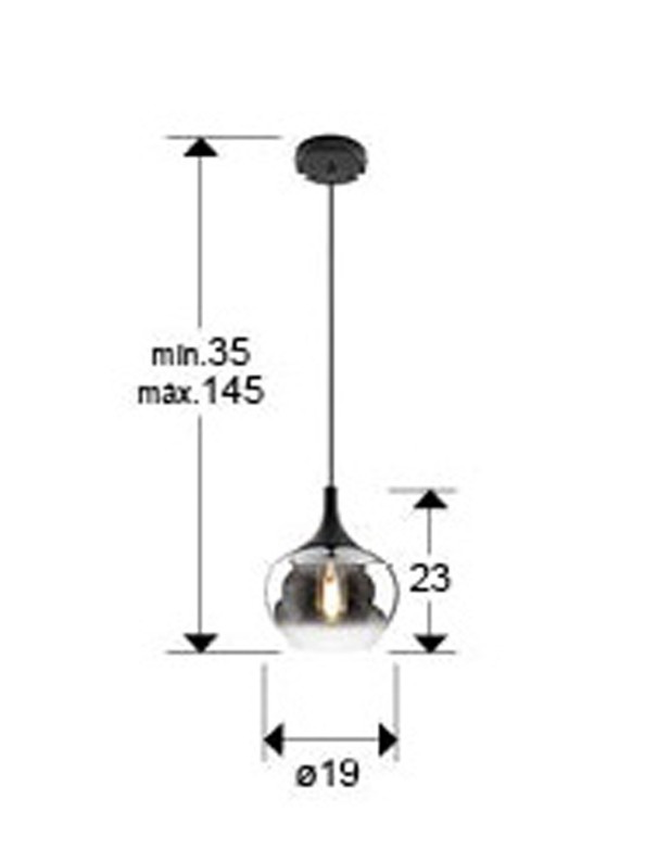 Opaz Lámpara Negro Smoke 19 cm