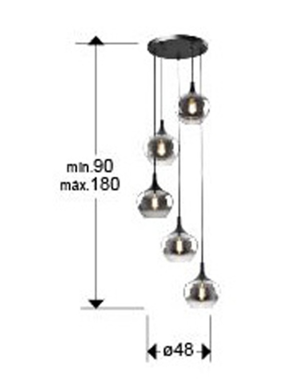 Lámpara Opaz 5 Luces con Bombillas...