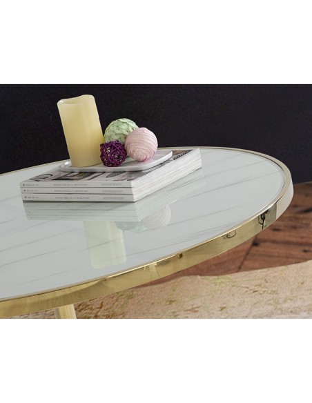 Dekala Mesa de Centro Blanco Oro de Schuller