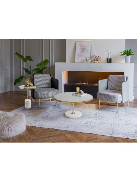 Dekala Mesa de Centro Blanco Oro de Schuller