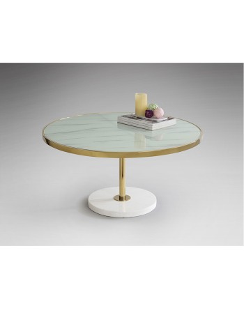 Mesa centro Dekala oro blanco.