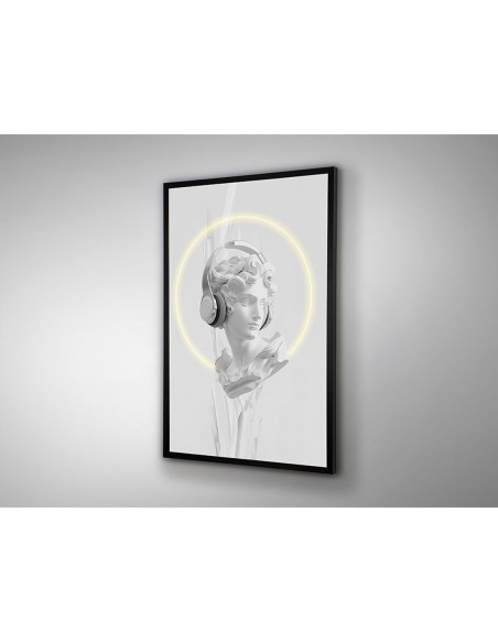 Busto Blanco Cuadro con Luz Led de Schuller