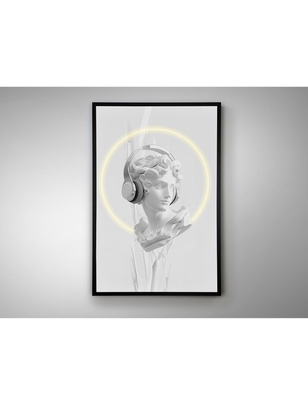 Busto Blanco Cuadro con Luz Led de...