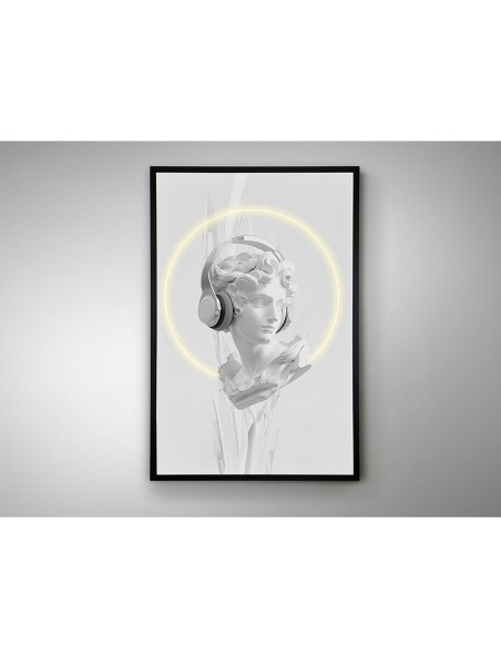 Busto Blanco Cuadro con Luz Led de Schuller