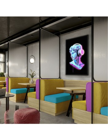 Busto color cuadro con luz led barato