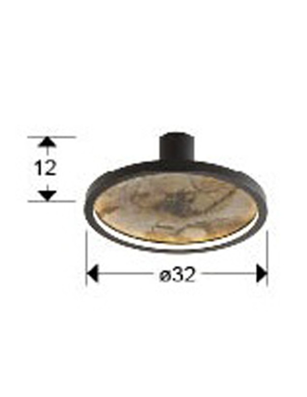 Stone Aplique/Plafón Led CCT Negro 32 CM