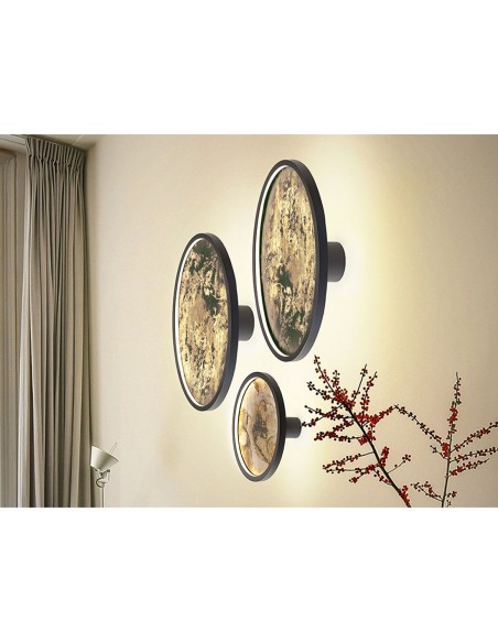 Stone Aplique/Plafón Led CCT Negro 60 CM