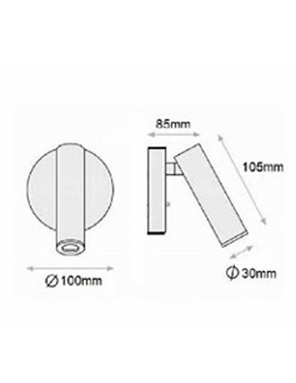 Aplique Circular Negro Led Bombilla...