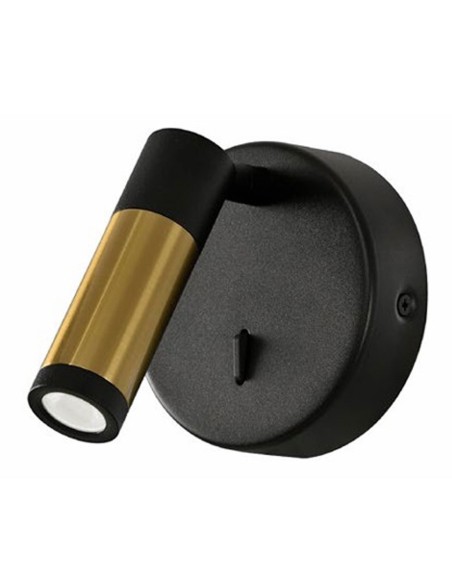 Aplique foco orientable negro cuero