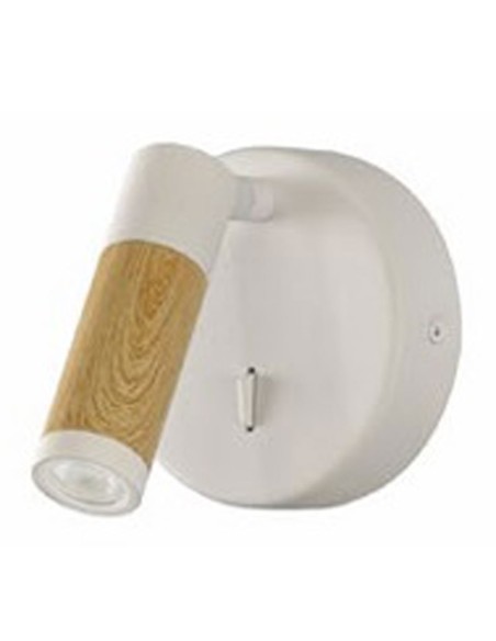Aplique lector blanco y madera barato