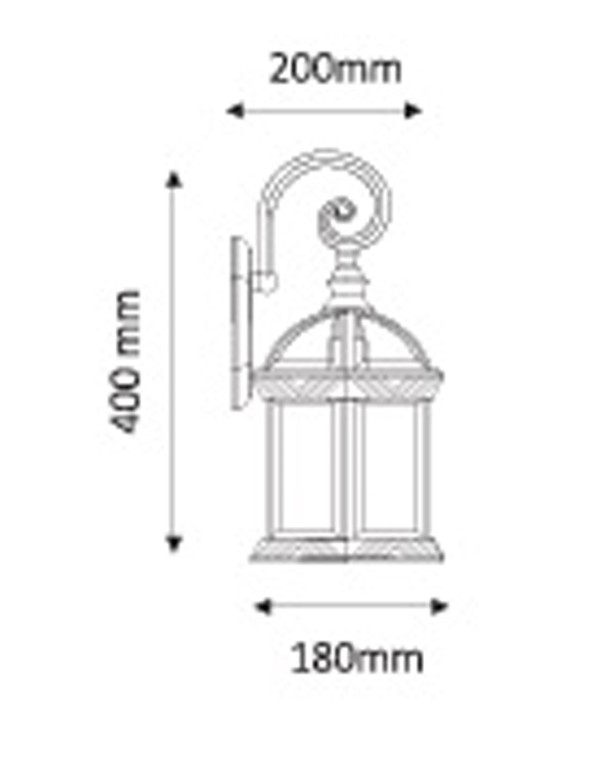 Aplique Exterior Patina Dorada