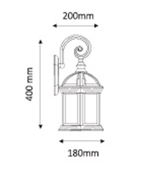 Aplique Exterior Patina Dorada