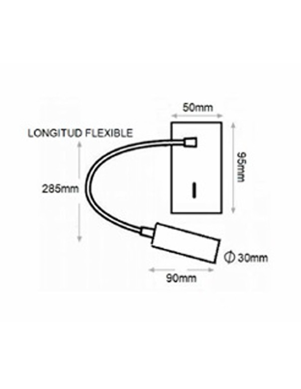 Aplique Manguito Led Negro Bombilla...