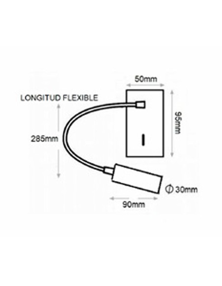 Aplique Manguito Led Negro Bombilla Sustituible