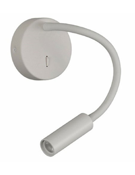 Aplique blanco con foco flexible para habitaciones