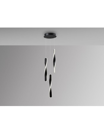 Lámpara 3 alturas Twist negra