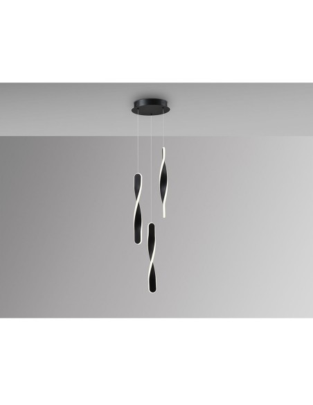 Lámpara 3 alturas Twist negra