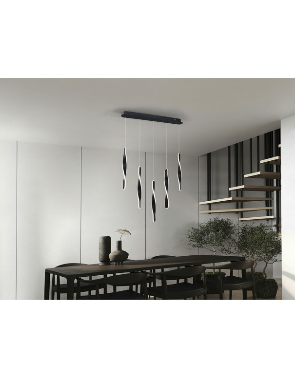 Twist Lámpara de Techo Negra 5 Luces...