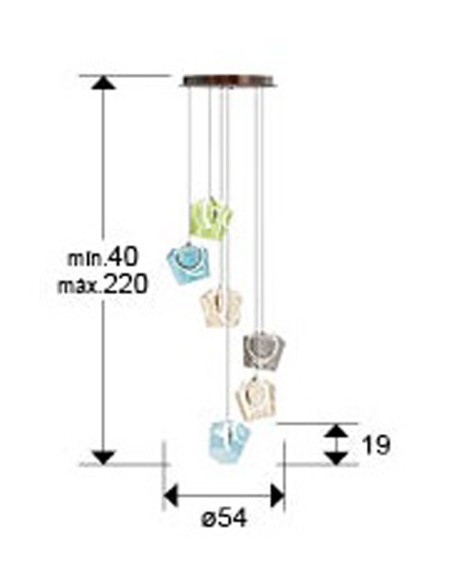 Ingrid Lámpara Schuller 6 Tulipas Colores