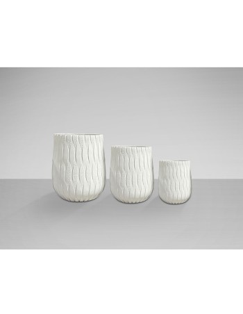 Jazmín juego 3 maceteros blancos