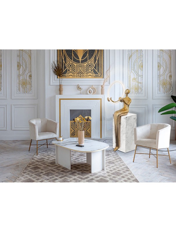 El Aro Figura con Luz Pedestal Oro...