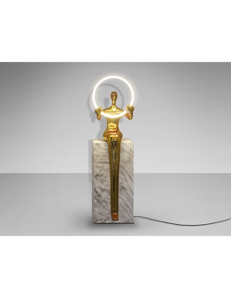 El Aro Figura con Luz Pedestal Oro Schuller