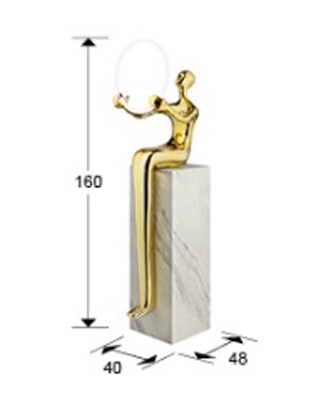El Aro Figura con Luz Pedestal Oro Schuller