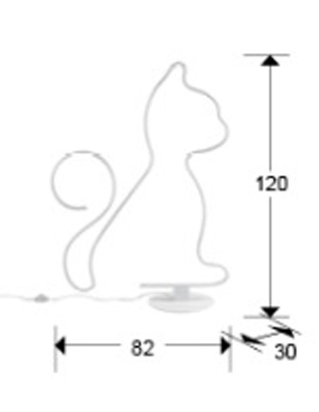 Cat Lámpara de Pie Blanco