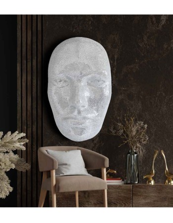 Figura cara mosaico plata