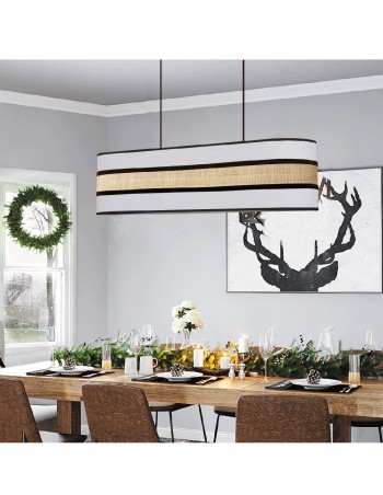 Lámpara Alargada Mesa Textil