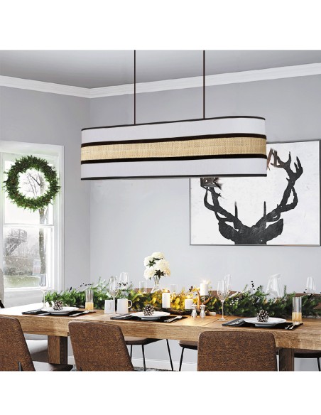 Lámpara Alargada Mesa Textil