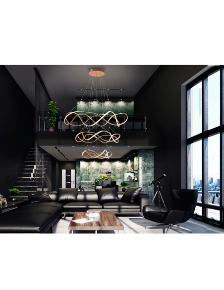 Lámpara Molly Oro Rosa con Cromo y Luz Dimable