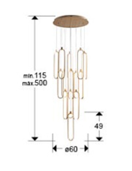 Collete Bajada 5 Metros Oro Rosa Schuller