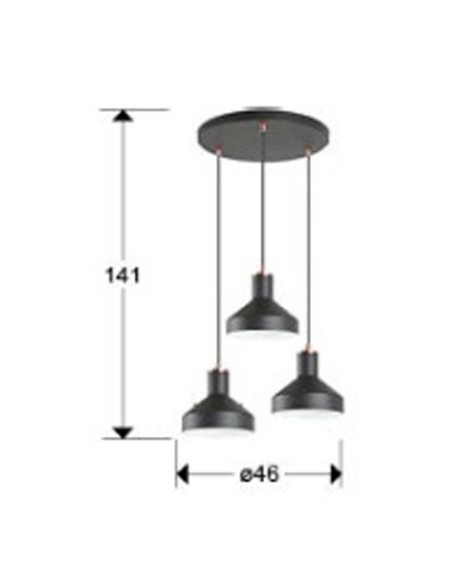 Lámpara Plafón Irias 3 Luces Schuller