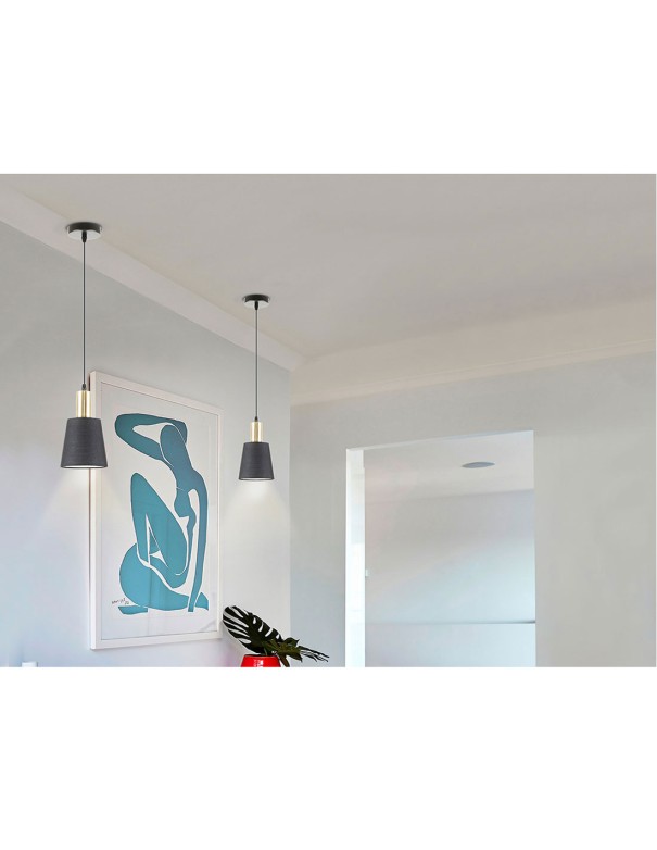 Gisela Lámpara Negro Latón 1 Luz...