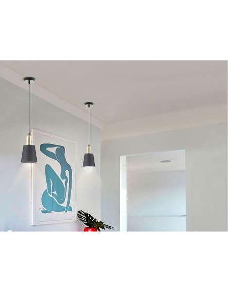 Gisela Lámpara Negro Latón 1 Luz Schuller