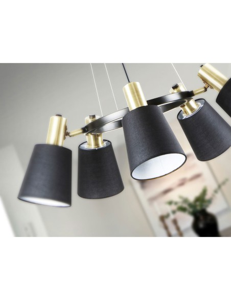 Lámpara Gisela 5 Luces Negro Latón Schuller